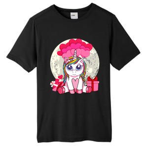 Cute Unicorn Heart Valentines Day Gift Moon Meaningful Gift Tall Fusion ChromaSoft Performance T-Shirt