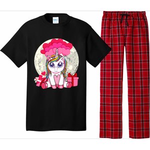 Cute Unicorn Heart Valentines Day Gift Moon Meaningful Gift Pajama Set