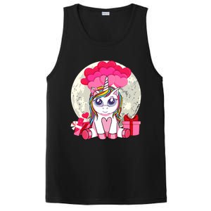 Cute Unicorn Heart Valentines Day Gift Moon Meaningful Gift PosiCharge Competitor Tank