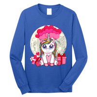 Cute Unicorn Heart Valentines Day Gift Moon Meaningful Gift Long Sleeve Shirt