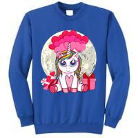 Cute Unicorn Heart Valentines Day Gift Moon Meaningful Gift Sweatshirt