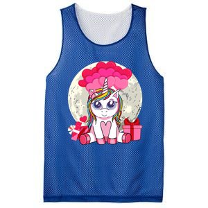 Cute Unicorn Heart Valentines Day Gift Moon Meaningful Gift Mesh Reversible Basketball Jersey Tank