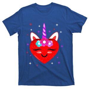 Cute Unicorn Heart Valentines Funny Gift Funny Gift Unicorn Heart Gift T-Shirt