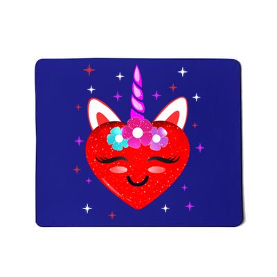 Cute Unicorn Heart Valentines Funny Gift Funny Gift Unicorn Heart Gift Mousepad