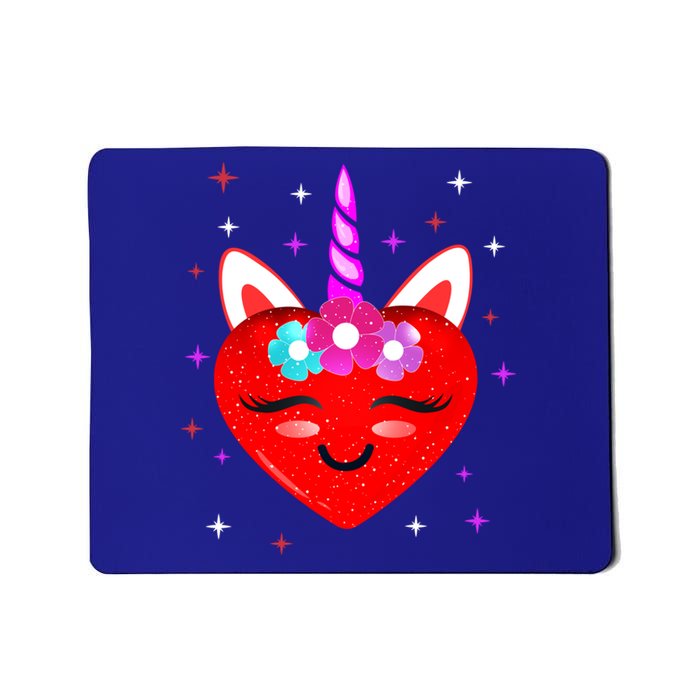 Cute Unicorn Heart Valentines Funny Gift Funny Gift Unicorn Heart Gift Mousepad