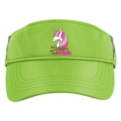 Cute Unicorn In October We Wear Pink Breast Cancer Awareness Adult Drive Performance Visor