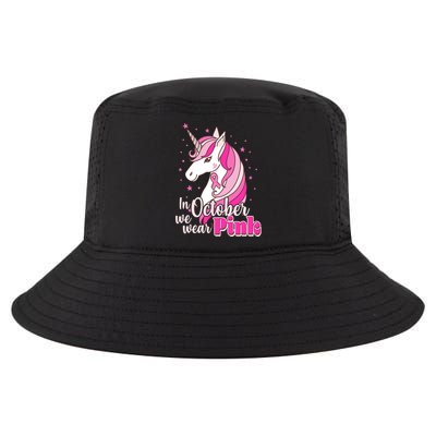 Cute Unicorn In October We Wear Pink Breast Cancer Awareness Cool Comfort Performance Bucket Hat