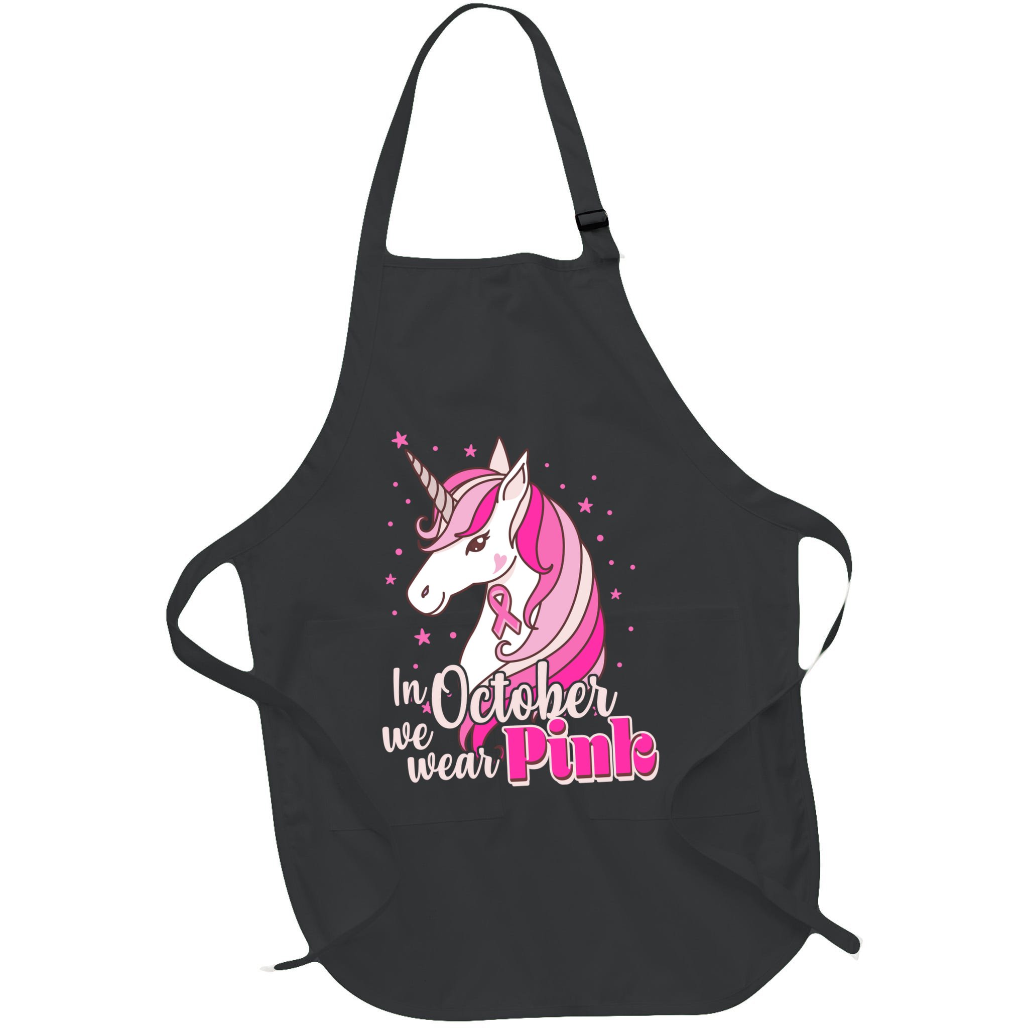 Cute Unicorn In October We Wear Pink Breast Cancer Awareness Apron