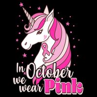 Cute Unicorn In October We Wear Pink Breast Cancer Awareness Tall T-Shirt