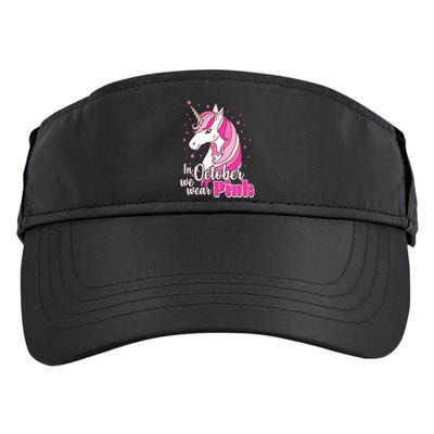 Cute Unicorn In October We Wear Pink Breast Cancer Awareness Adult Drive Performance Visor