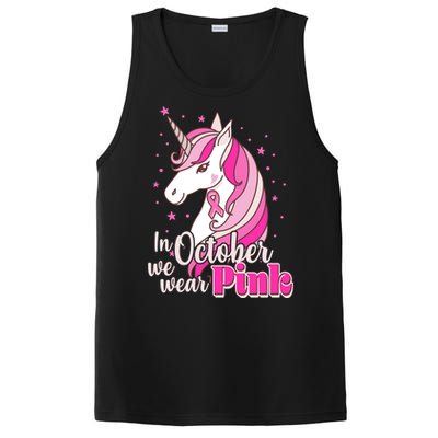 Cute Unicorn In October We Wear Pink Breast Cancer Awareness PosiCharge Competitor Tank