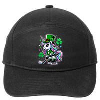 Cute Unicorn Ice Hockey Player Funny Irish St PatrickS Day Great Gift 7-Panel Snapback Hat