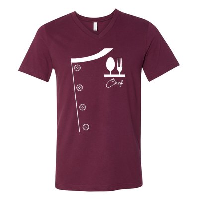 Chef Uniform Jacket Cooking Tee Gift V-Neck T-Shirt