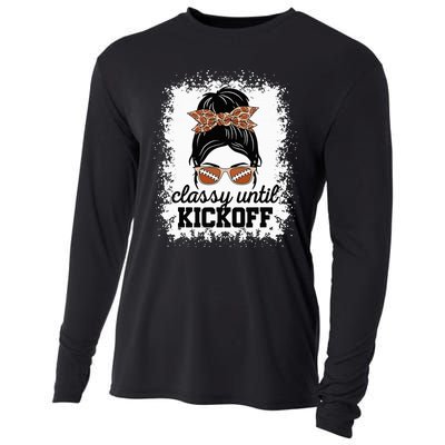 Classy Until Kickoff American Football Lover Game Day Cooling Performance Long Sleeve Crew