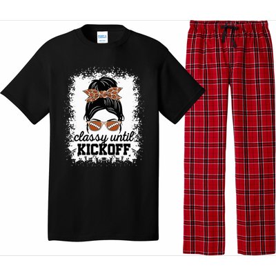 Classy Until Kickoff American Football Lover Game Day Pajama Set