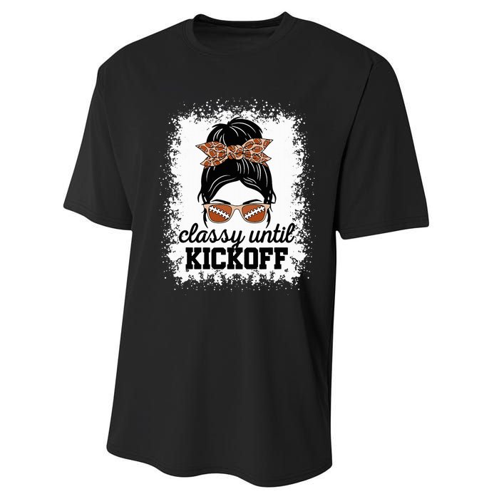 Classy Until Kickoff American Football Lover Game Day Performance Sprint T-Shirt