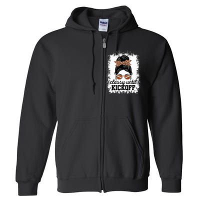 Classy Until Kickoff American Football Lover Game Day Full Zip Hoodie