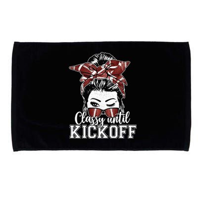 Classy Until Kickoff American Football Messy Bun Girl Women Microfiber Hand Towel