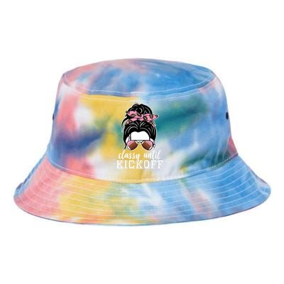 Classy Until Kickoff Football Hair Bun Tie Dye Newport Bucket Hat