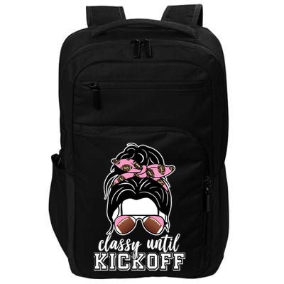 Classy Until Kickoff Football Hair Bun Impact Tech Backpack