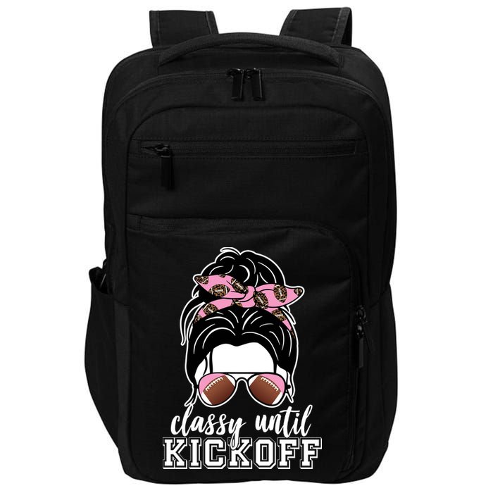 Classy Until Kickoff Football Hair Bun Impact Tech Backpack