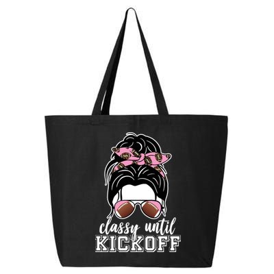 Classy Until Kickoff Football Hair Bun 25L Jumbo Tote