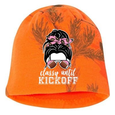 Classy Until Kickoff Football Hair Bun Kati - Camo Knit Beanie