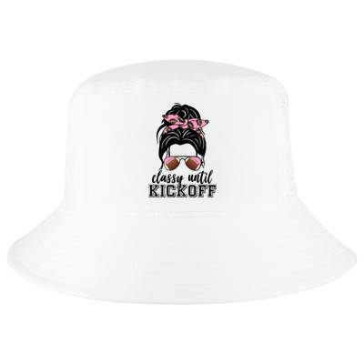 Classy Until Kickoff Football Hair Bun Cool Comfort Performance Bucket Hat