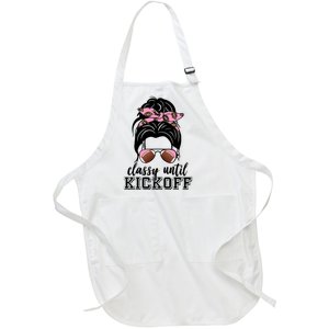 Classy Until Kickoff Football Hair Bun Full-Length Apron With Pockets