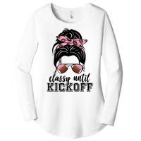 Classy Until Kickoff Football Hair Bun Women's Perfect Tri Tunic Long Sleeve Shirt