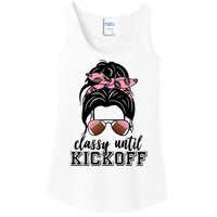 Classy Until Kickoff Football Hair Bun Ladies Essential Tank