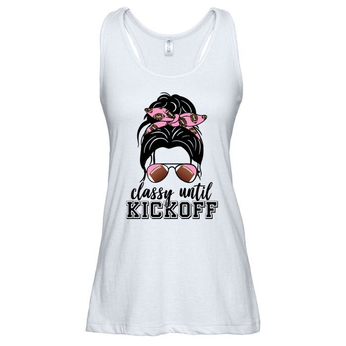 Classy Until Kickoff Football Hair Bun Ladies Essential Flowy Tank