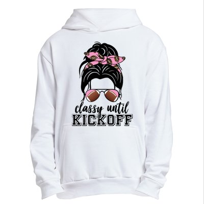 Classy Until Kickoff Football Hair Bun Urban Pullover Hoodie