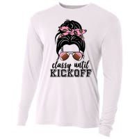 Classy Until Kickoff Football Hair Bun Cooling Performance Long Sleeve Crew