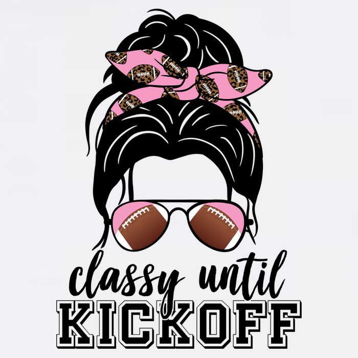 Classy Until Kickoff Football Hair Bun Baby Bodysuit