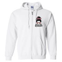 Classy Until Kickoff Football Hair Bun Full Zip Hoodie