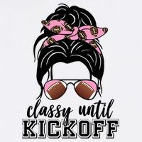 Classy Until Kickoff Football Hair Bun Full Zip Hoodie
