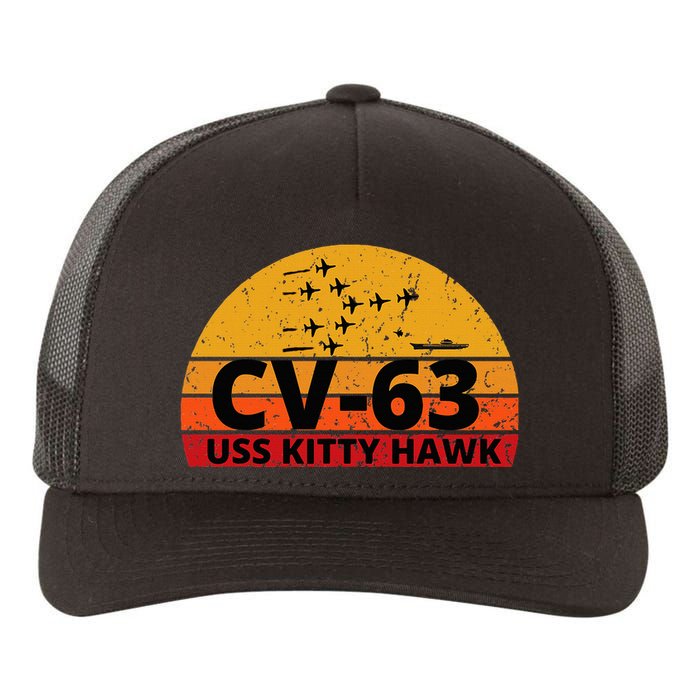 Cv63 Uss Kitty Hawk Aircraft Carrier Yupoong Adult 5-Panel Trucker Hat