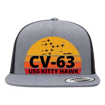 Cv63 Uss Kitty Hawk Aircraft Carrier Flat Bill Trucker Hat