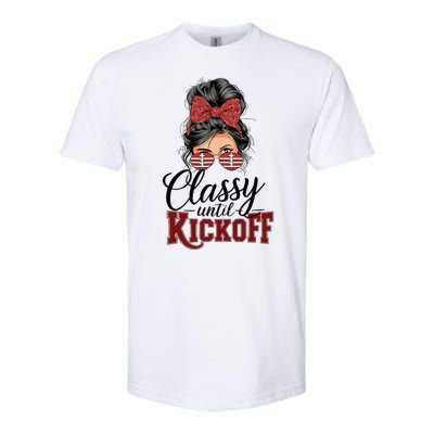 Classy Until Kickoff American Football Mom Softstyle® CVC T-Shirt