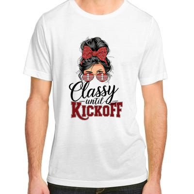 Classy Until Kickoff American Football Mom Adult ChromaSoft Performance T-Shirt