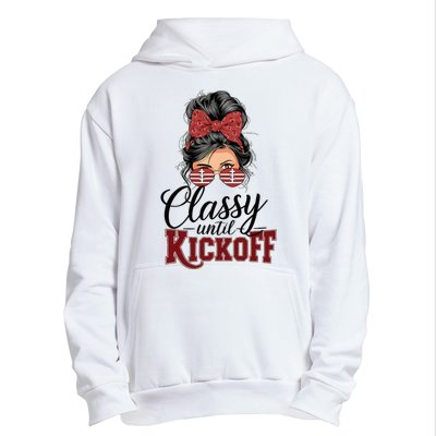 Classy Until Kickoff American Football Mom Urban Pullover Hoodie