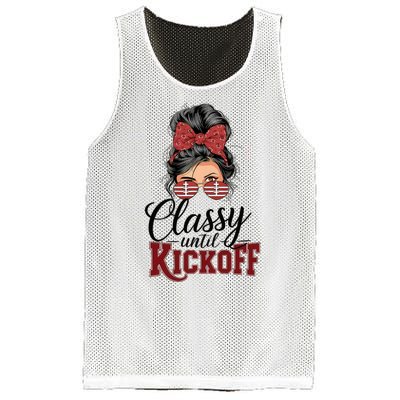 Classy Until Kickoff American Football Mom Mesh Reversible Basketball Jersey Tank