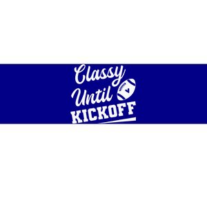 Classy Until Kickoff Funny Fantasy Football Heart Bumper Sticker