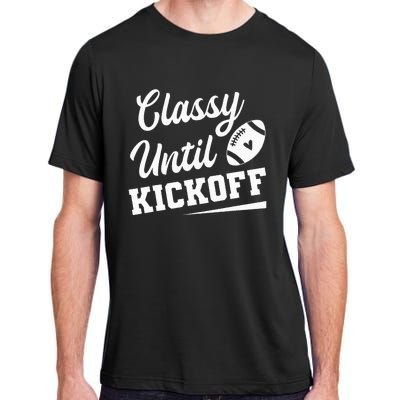 Classy Until Kickoff Funny Fantasy Football Heart Adult ChromaSoft Performance T-Shirt