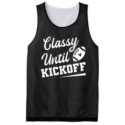 Classy Until Kickoff Funny Fantasy Football Heart Mesh Reversible Basketball Jersey Tank