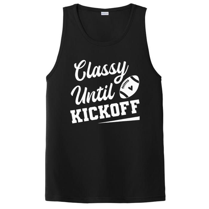 Classy Until Kickoff Funny Fantasy Football Heart PosiCharge Competitor Tank