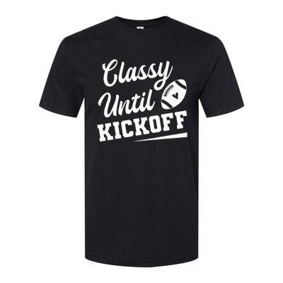 Classy Until Kickoff Funny Fantasy Football Heart Softstyle CVC T-Shirt