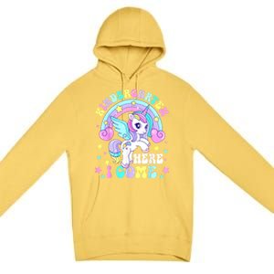 Cute Unicorn Kindergarten Here I Come Happy First Day School Premium Pullover Hoodie