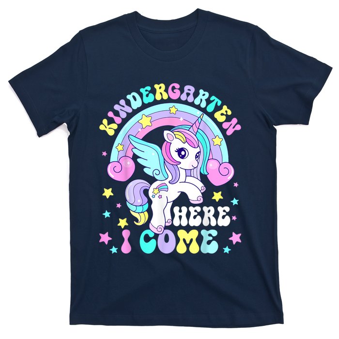 Cute Unicorn Kindergarten Here I Come Happy First Day School T-Shirt